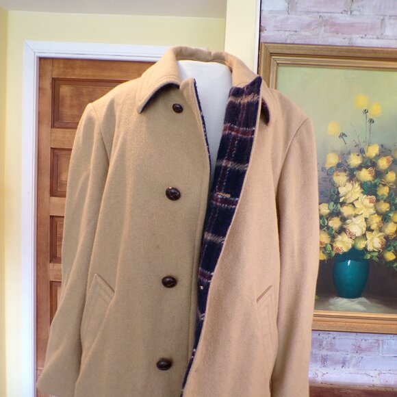 Vintage 1960s / 70s ZERO KING Wool/Nylon Car Coat Plaid Inside USA Men's Size 40 - Picture 14 of 16